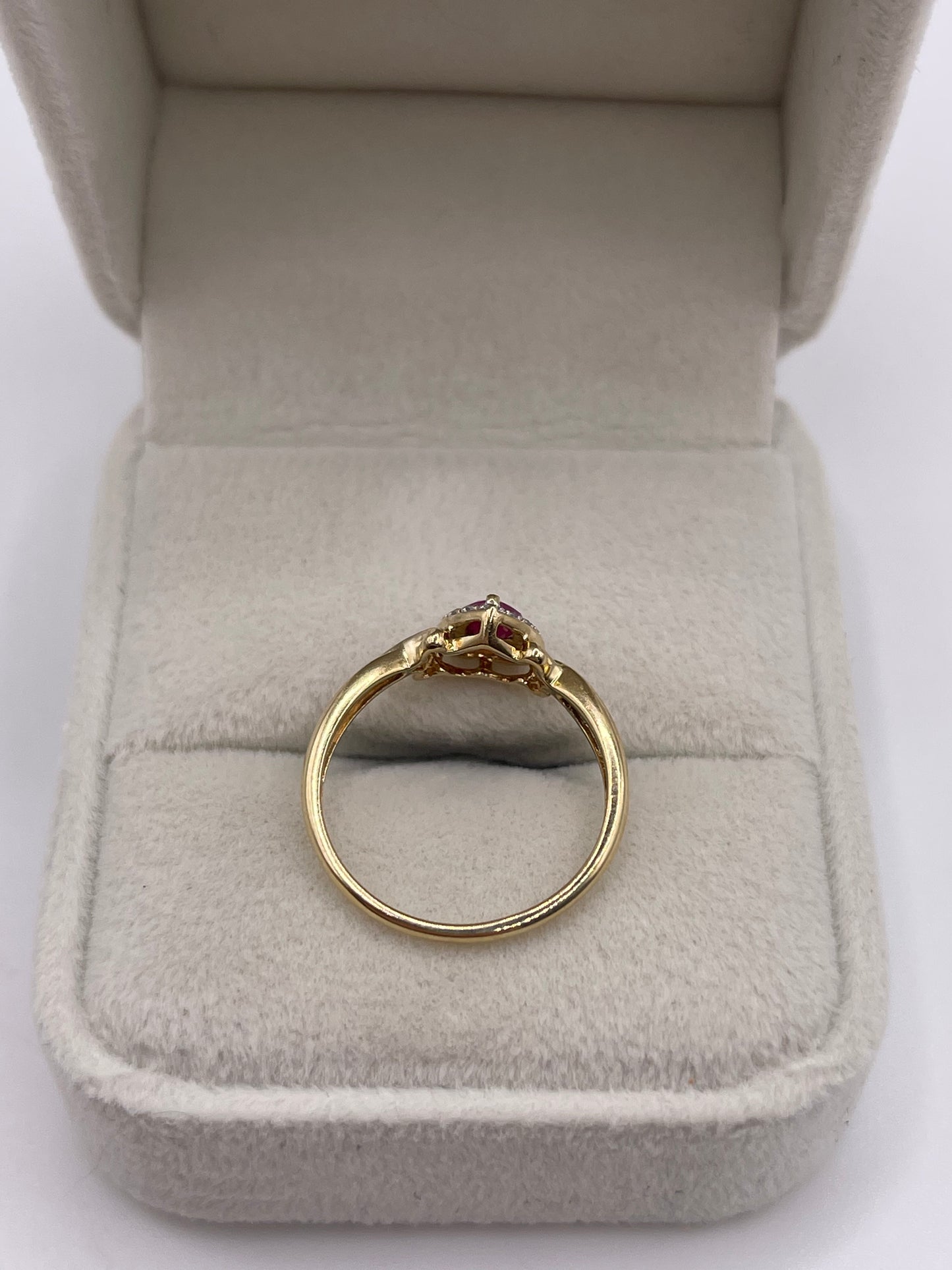9ct gold ruby and diamond ring