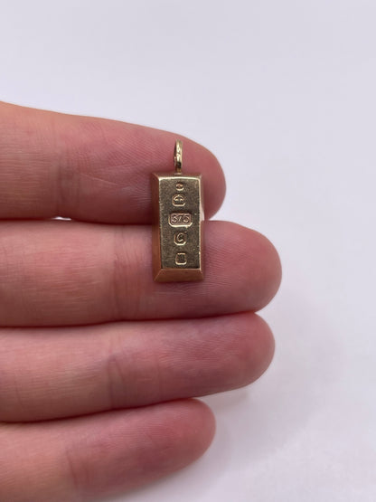 9ct gold ingot pendant