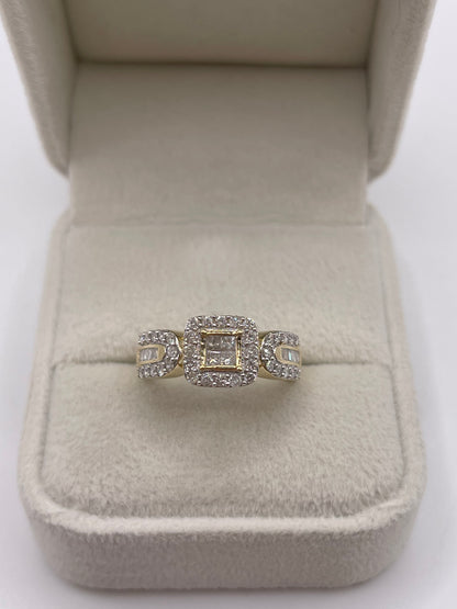 9ct gold diamond cluster ring