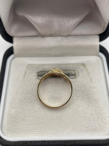 9ct gold pink topaz ring