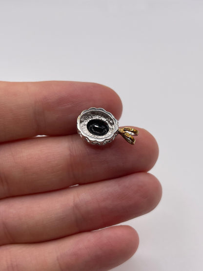 9ct gold sapphire and diamond pendant