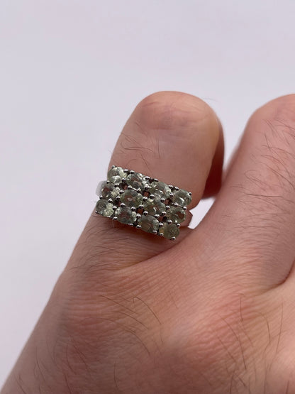 Silver gemstone ring