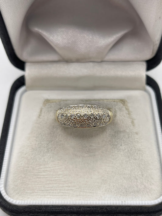 9ct gold 50 point diamond cluster ring