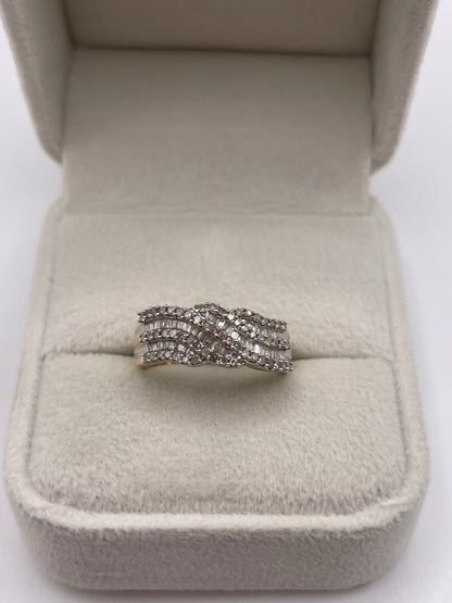 9ct gold diamond cluster ring