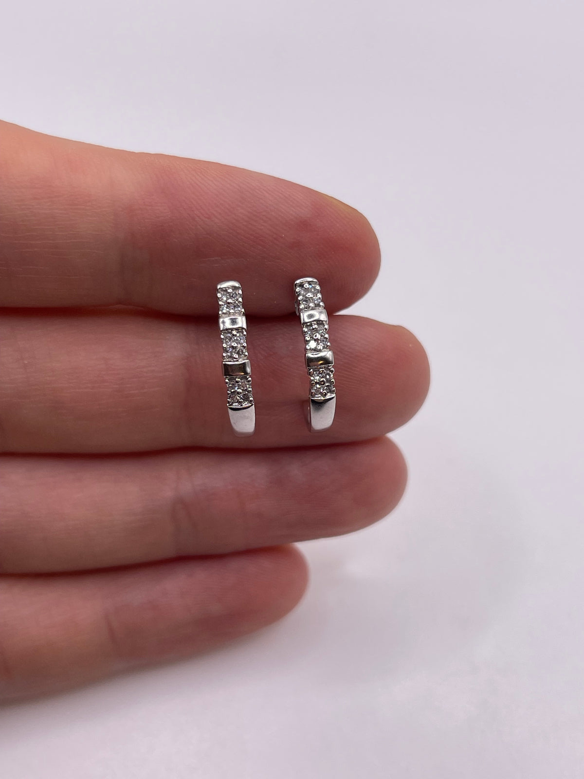 9ct white gold diamond earrings