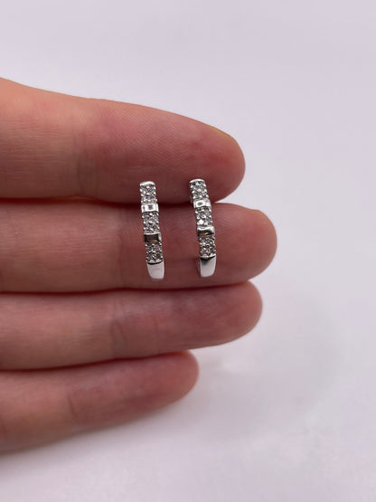 9ct white gold diamond earrings