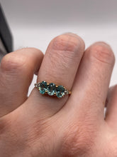 Load image into Gallery viewer, 9ct gold blue zircon and zircon ring
