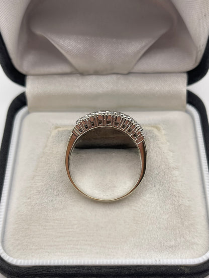 9ct white gold diamond cluster ring
