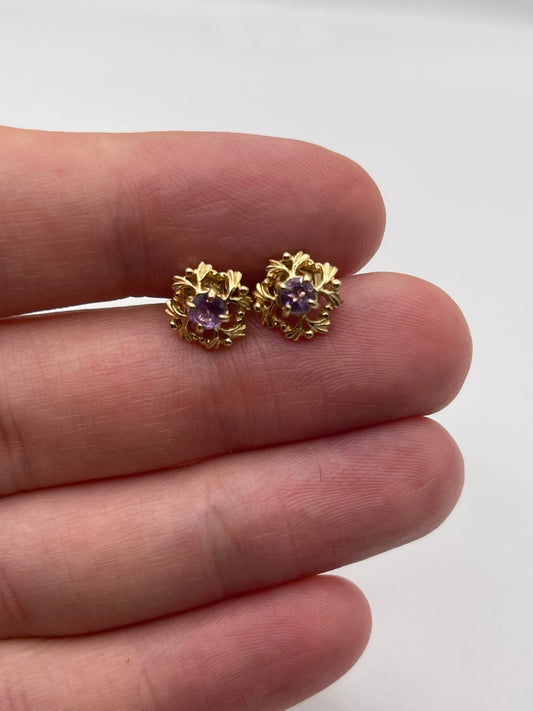 9ct gold amethyst earrings