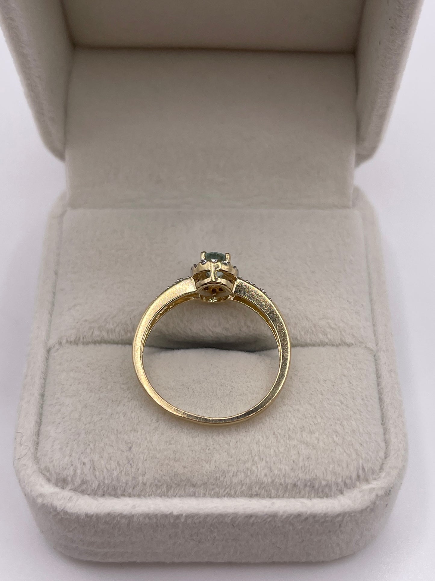 9ct gold tourmaline and diamond ring