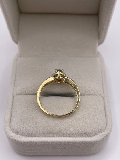 9ct gold tourmaline and diamond ring