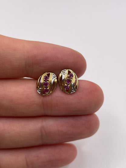 9ct gold ruby earrings
