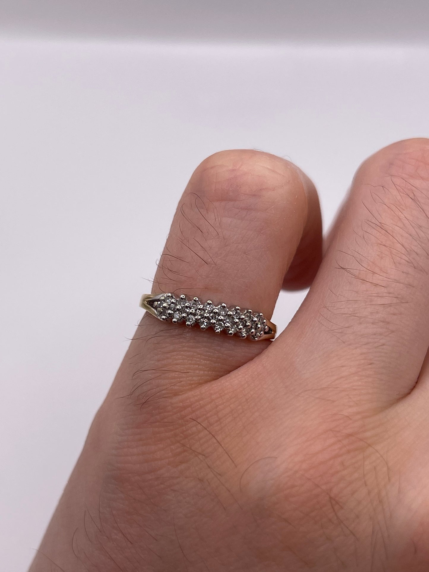9ct gold diamond cluster ring
