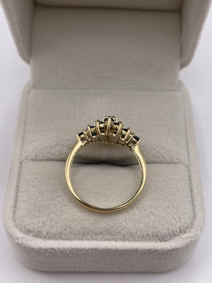 9ct gold sapphire cluster ring