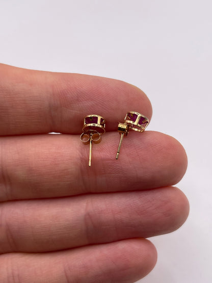 9ct gold ruby earrings