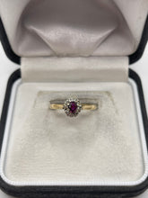 Load image into Gallery viewer, 9ct gold ruby and diamond ring
