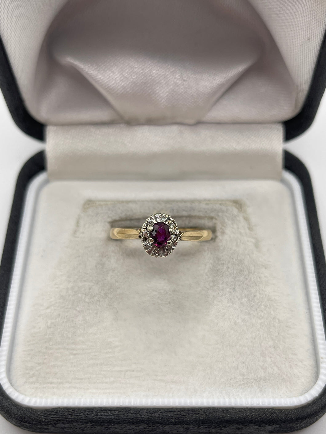 9ct gold ruby and diamond ring