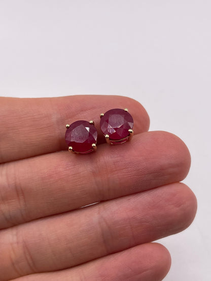 9ct gold ruby earrings