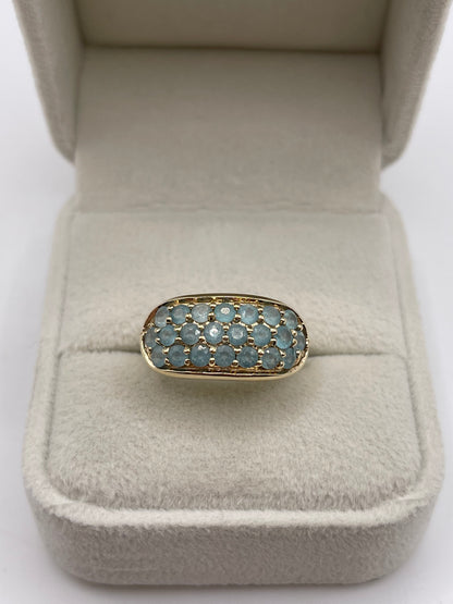 9ct gold quartz cluster ring