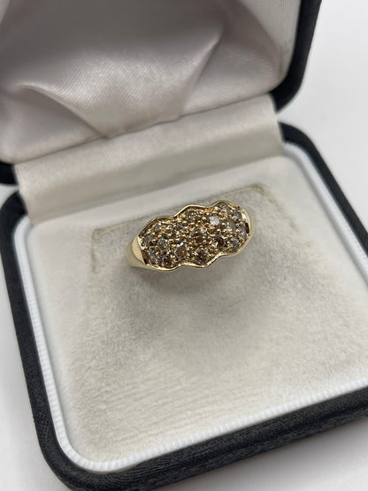 9ct gold diamond cluster ring