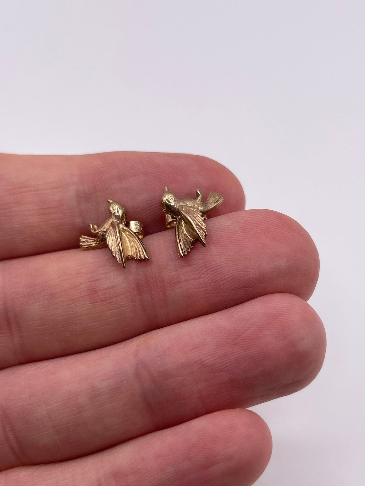 9ct gold bird earrings