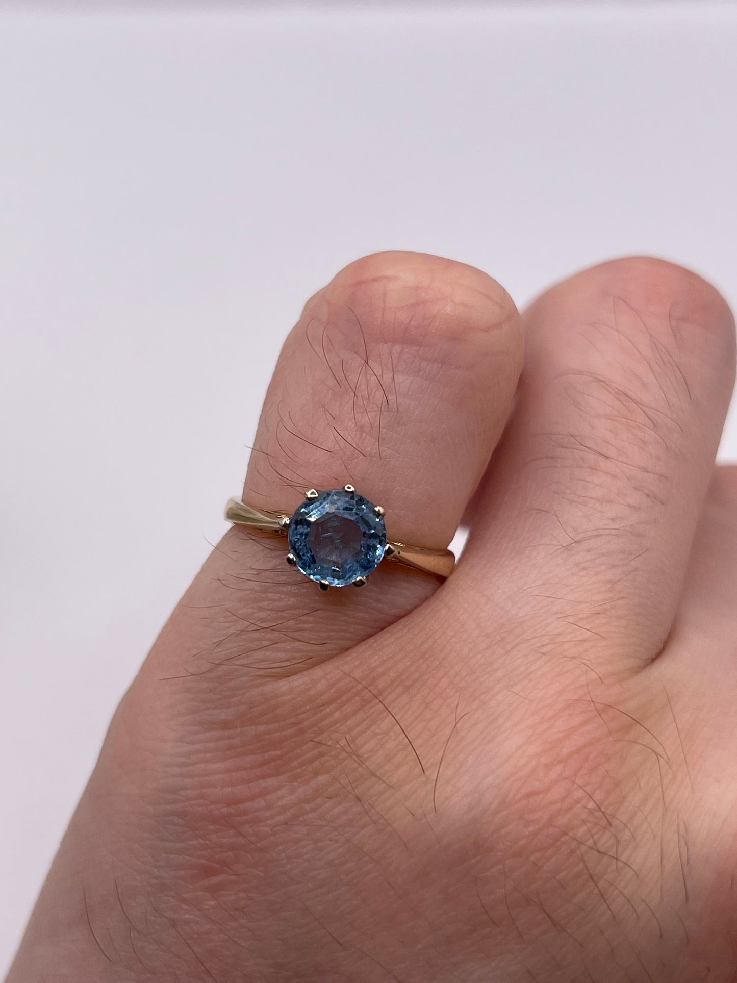 9ct gold blue topaz ring