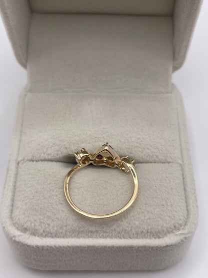 9ct gold multi gemstone cluster ring