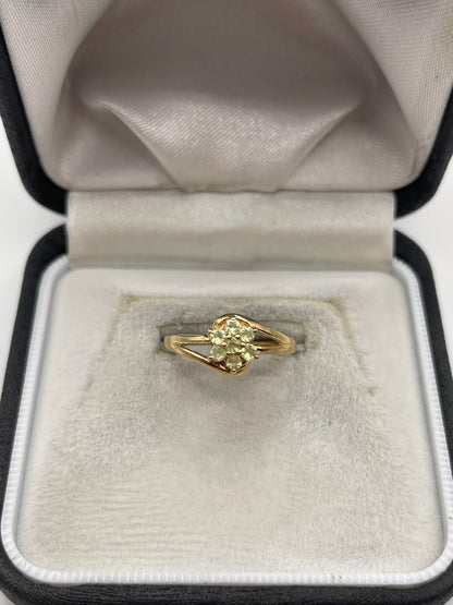 9ct gold quartz cluster ring