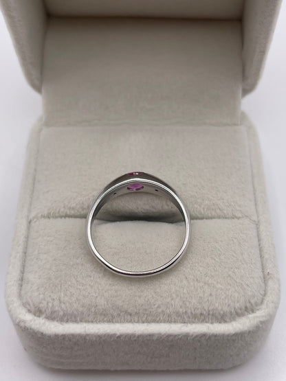 9ct white gold pink sapphire and diamond ring