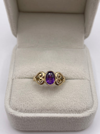 9ct gold amethyst ring