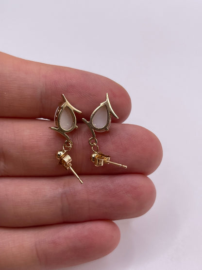 9ct gold opal earrings