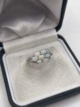 Load image into Gallery viewer, Silver opal cluster ring

