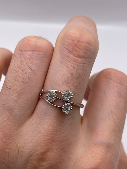 9ct white gold diamond cluster ring