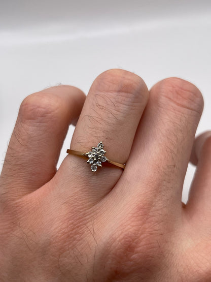 9ct gold diamond cluster ring