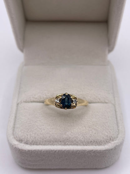 9ct gold sapphire and diamond ring