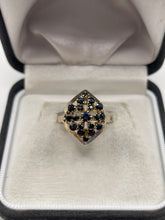 Load image into Gallery viewer, 18ct gold sapphire cluster ring
