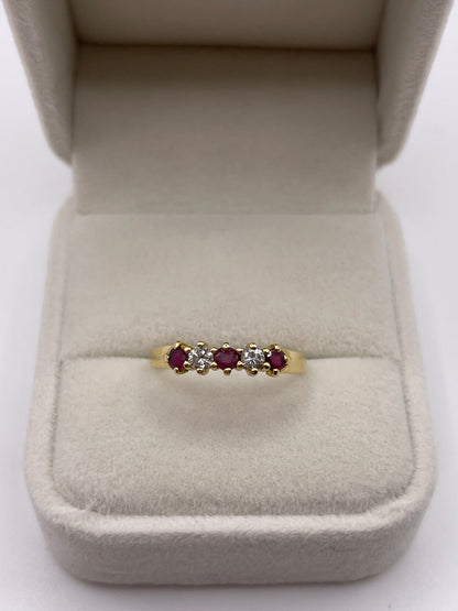 18ct gold ruby and diamond ring