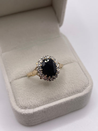 9ct gold sapphire and diamond ring