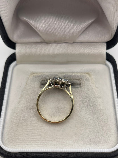 9ct gold topaz and diamond ring