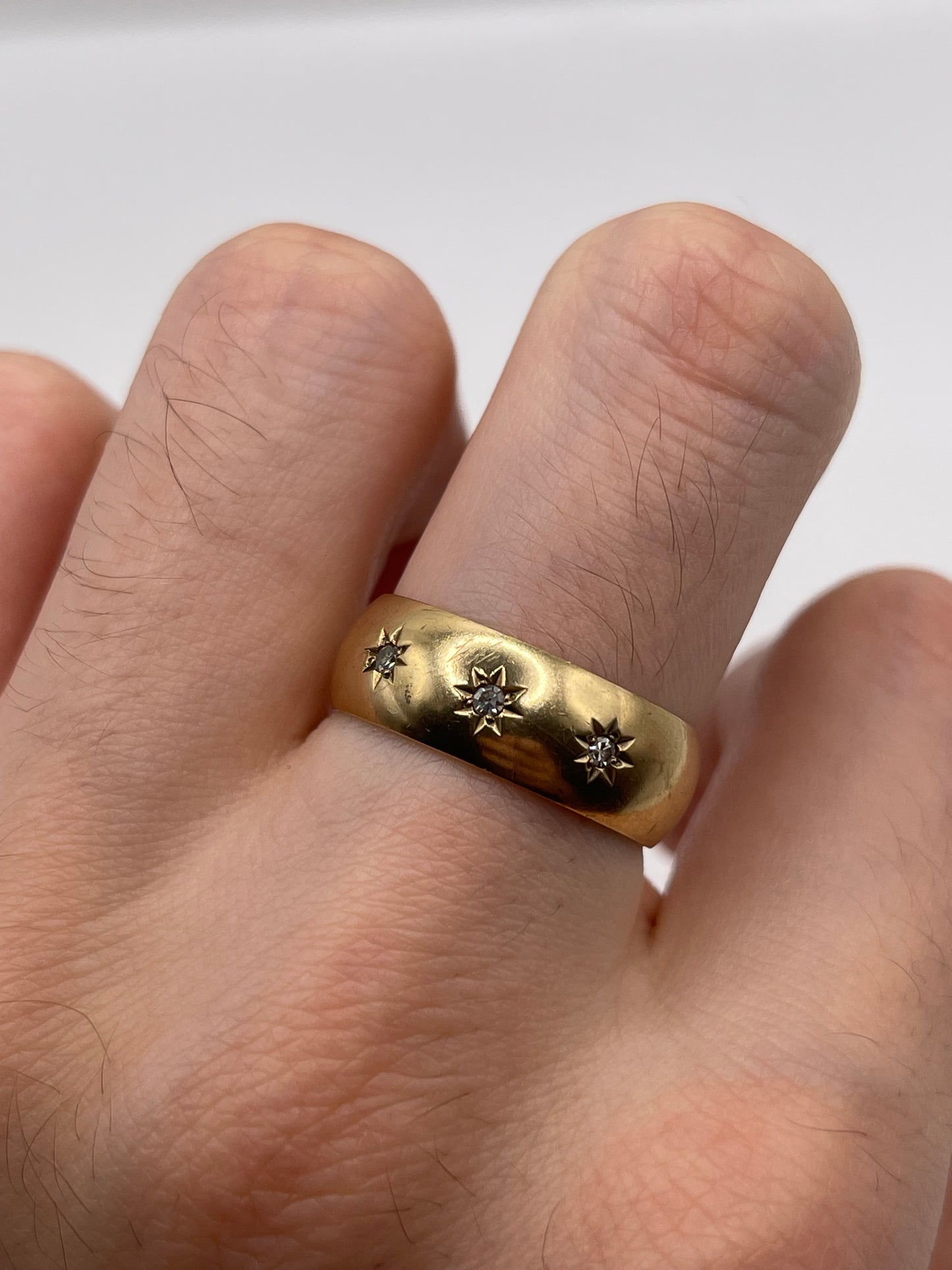 9ct gold diamond gypsy ring