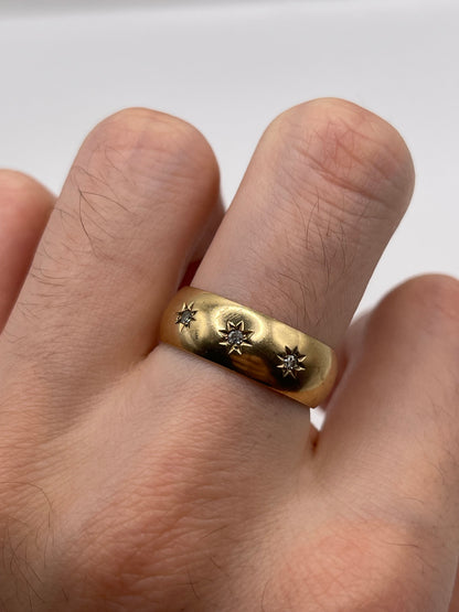 9ct gold diamond gypsy ring