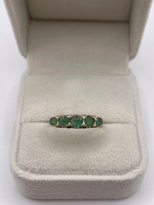 9ct gold emerald ring