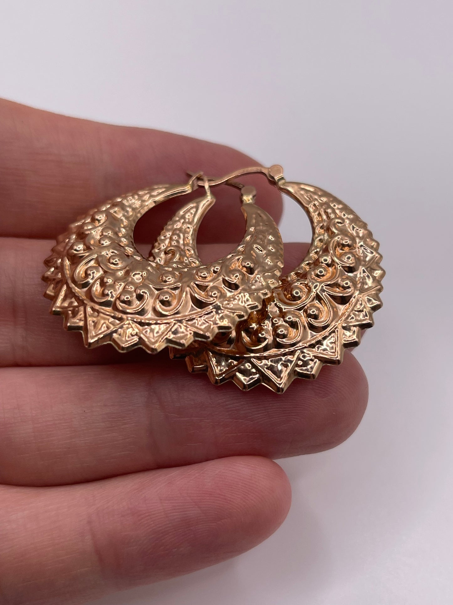 9ct rose gold creole earrings