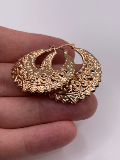 9ct rose gold creole earrings