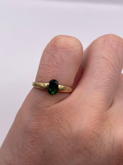 9ct gold diopside ring