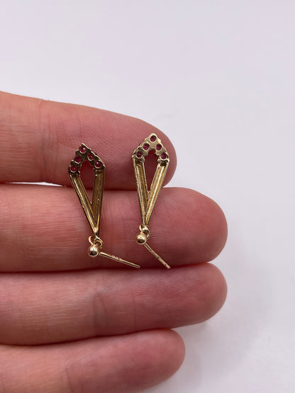 9ct gold ruby earrings