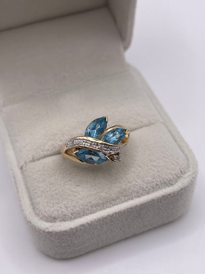 9ct gold topaz and diamond ring