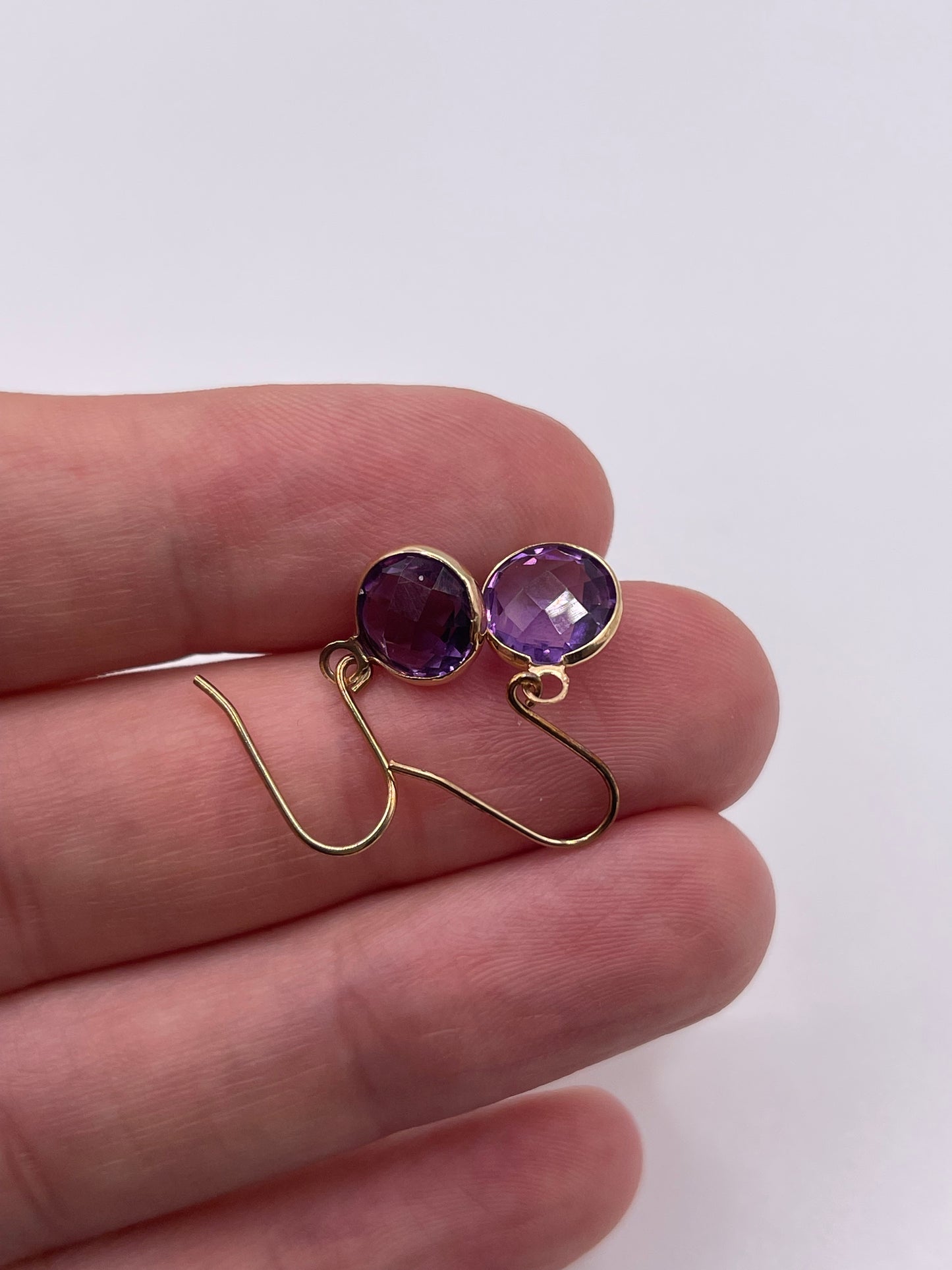 9ct gold amethyst earrings