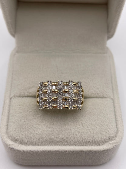9ct gold diamond cluster ring