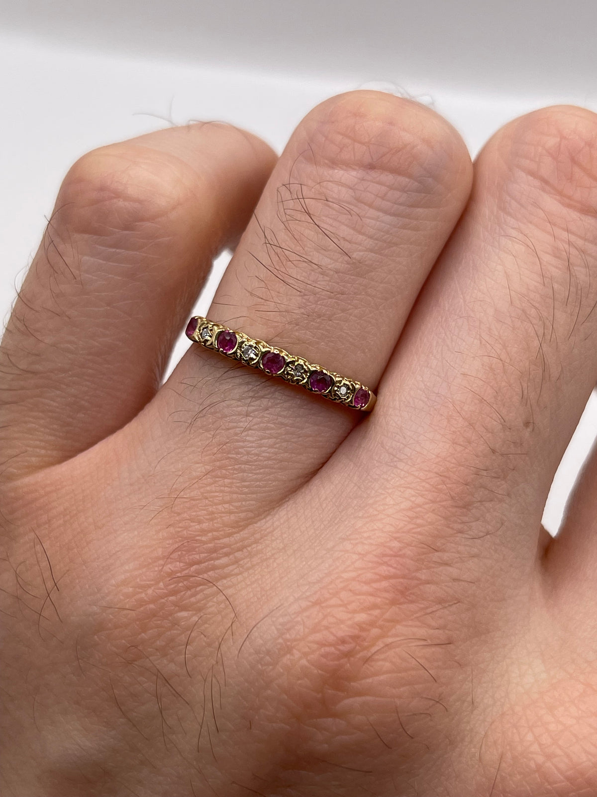 9ct gold ruby and diamond ring